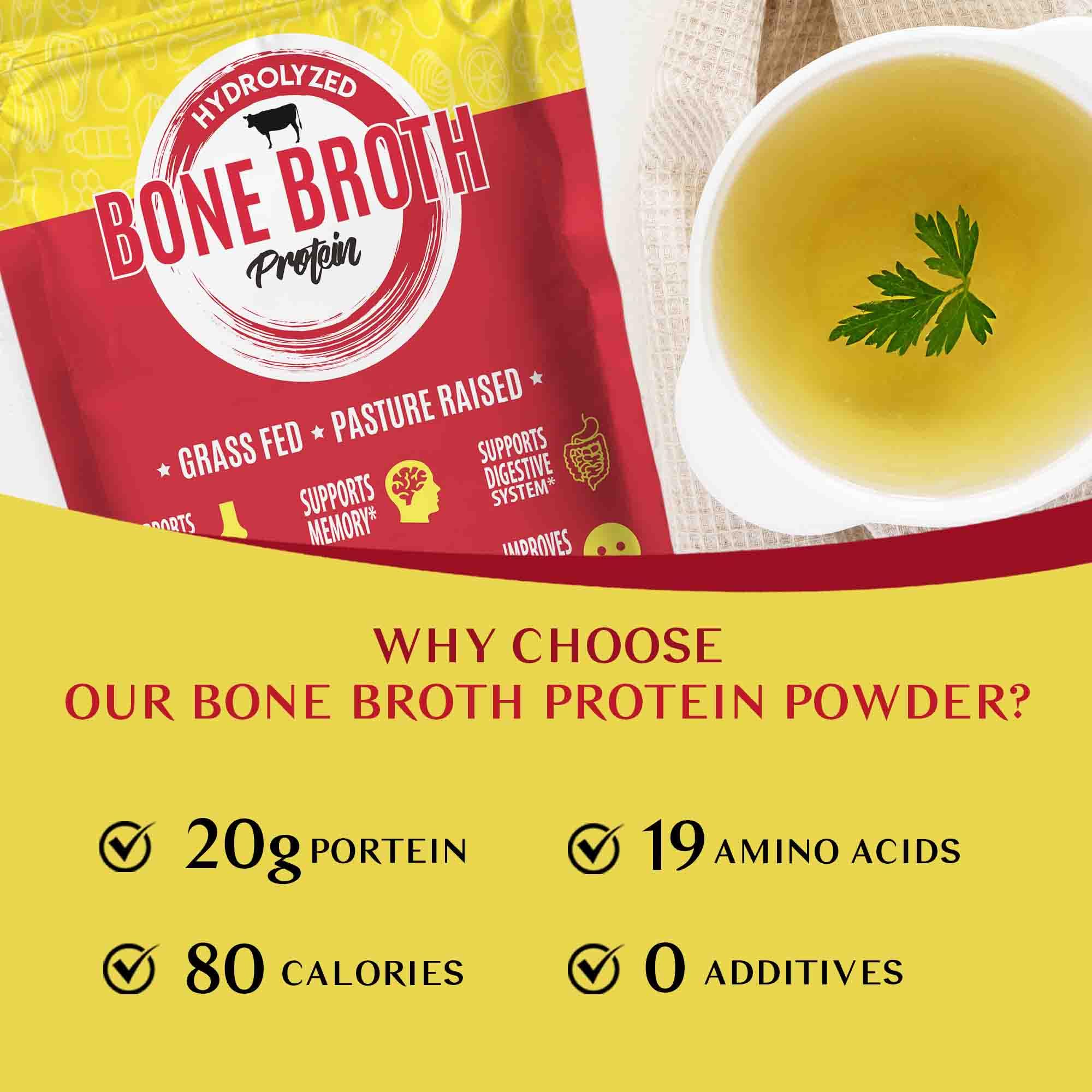 Zammex Bone Broth Packets-20g Collagen Protein-Beef Bone Broth Powder to Go-30 Travel ZammexAu supplements