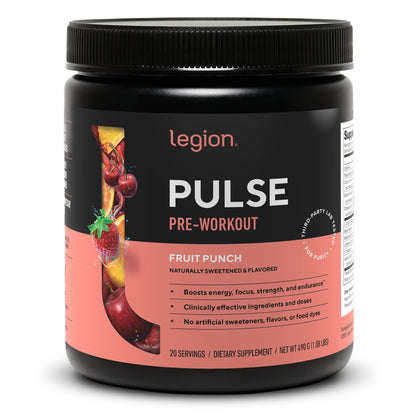 LEGION Pulse Pre Workout Supplement - All Natural Nitric Oxide Preworkout Drink to Boost Energy, Creatine Free, Naturally Sweetened, LEGIONUS supplements
