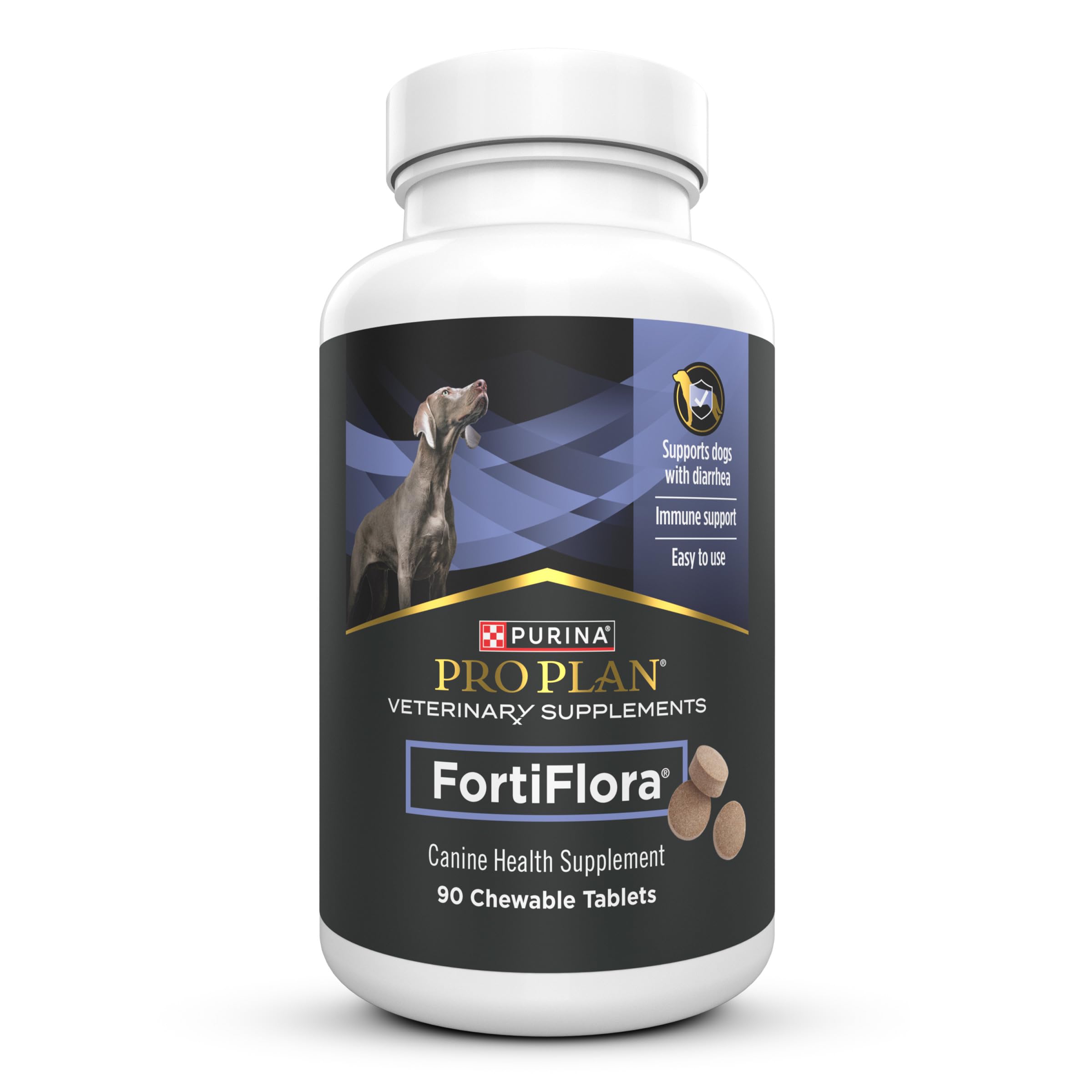 Purina Pro Plan Veterinary Supplements FortiFlora Daily Probiotics for Dogs Chewable Tablets for Digestive Gut Health and Diarrhea - 90 ct. Canister Pro Plan Veterinary DietsAu supplements