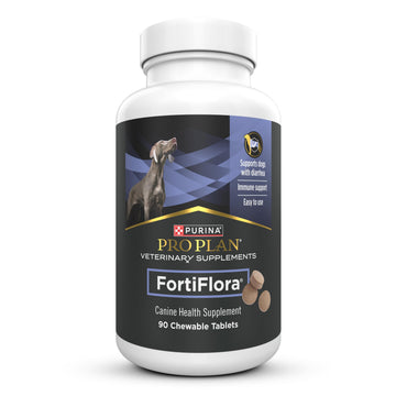 Purina Pro Plan Veterinary Supplements FortiFlora Daily Probiotics for Dogs Chewable Tablets for Digestive Gut Health and Diarrhea - 90 ct. Canister Pro Plan Veterinary DietsAu supplements
