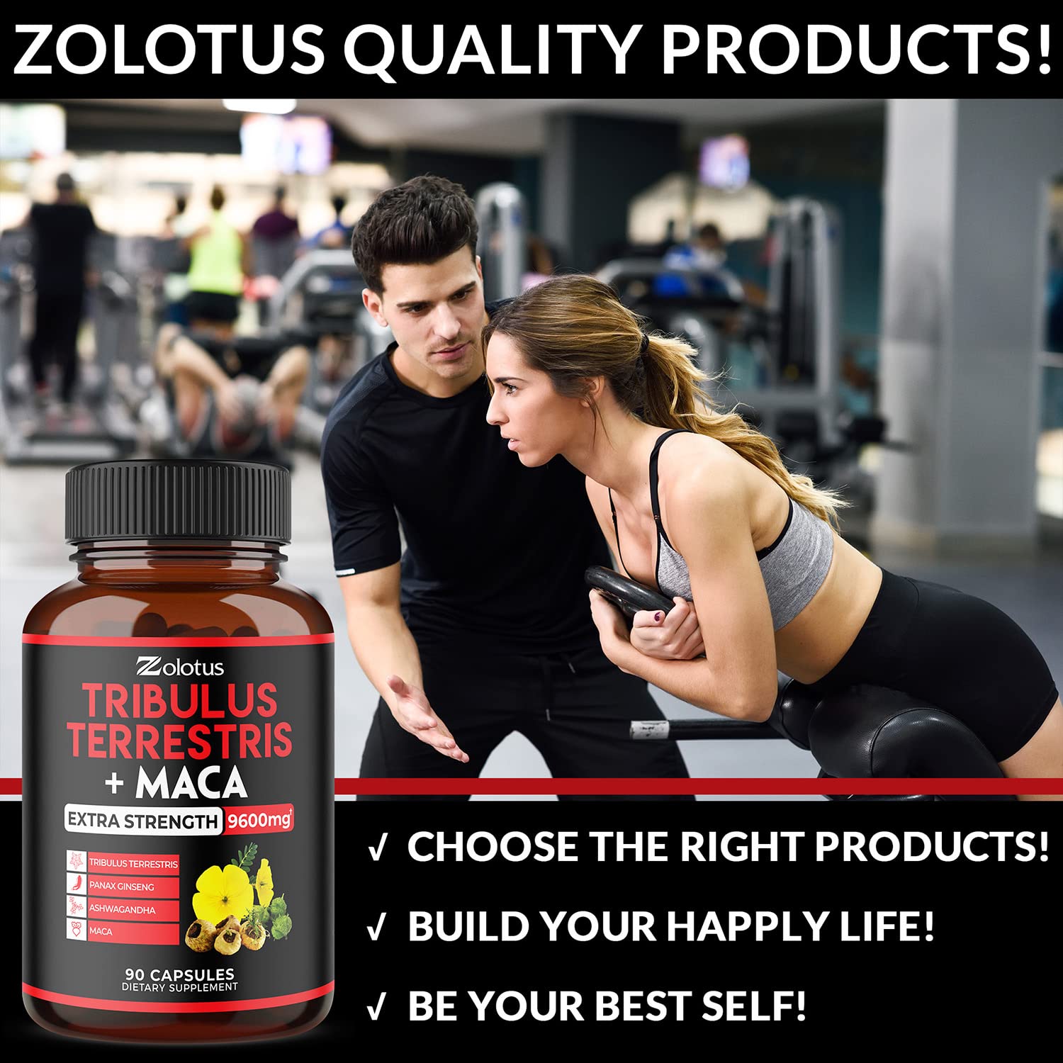 Zolotus Premium Tribulus Terrestris Capsules - 9600mg Per Serving - Combined ZolotusAu supplements
