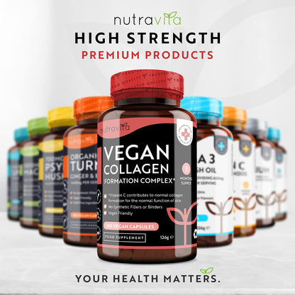 Vegan Collagen 1000mg Advanced Superfood Blend - 180 Capsules (3 Month Supply) NutravitaUS supplements