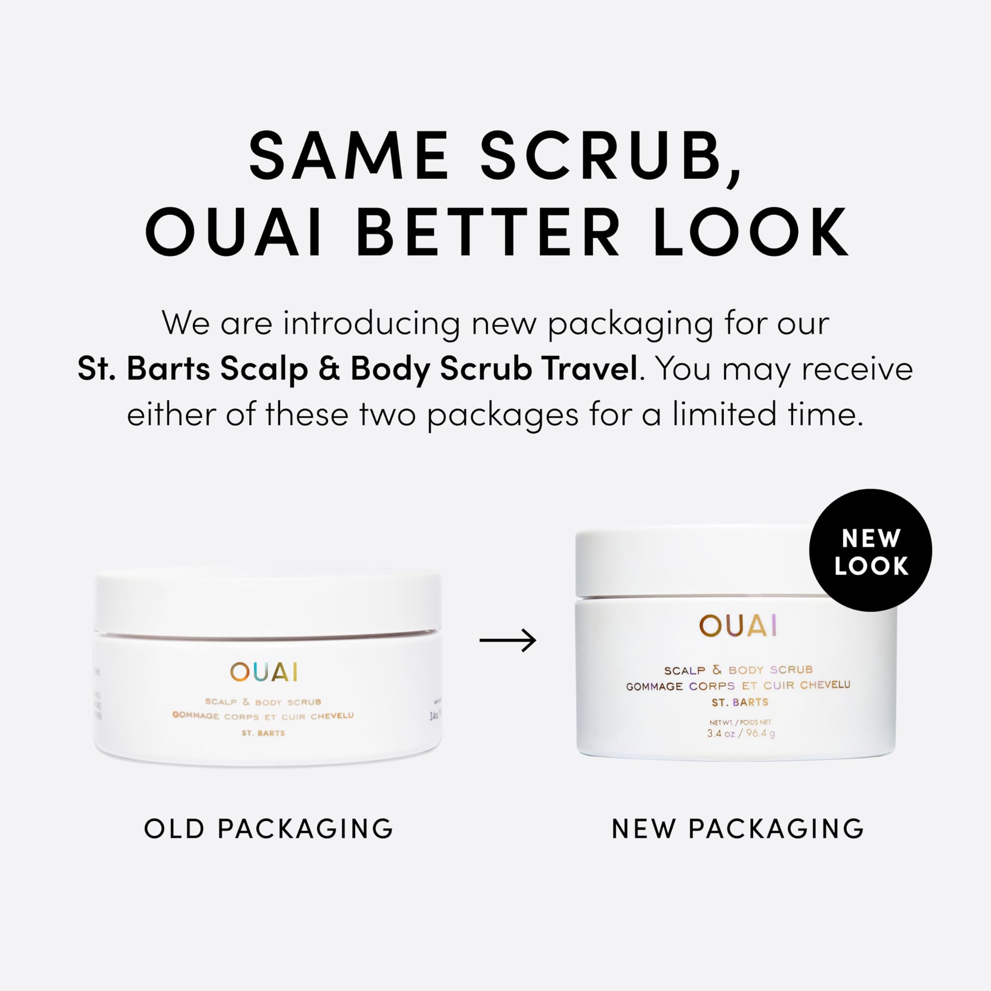 OUAI Scalp & Body Scrub, St. Barts Travel Size - Exfoliating Body Scrub with Sugar & Coconut Oil Blend for Smooth, Moisturized Skin - Gentle Scalp Exfoliator for Removing Product Build Up (3.4 oz) OUAIAu supplements
