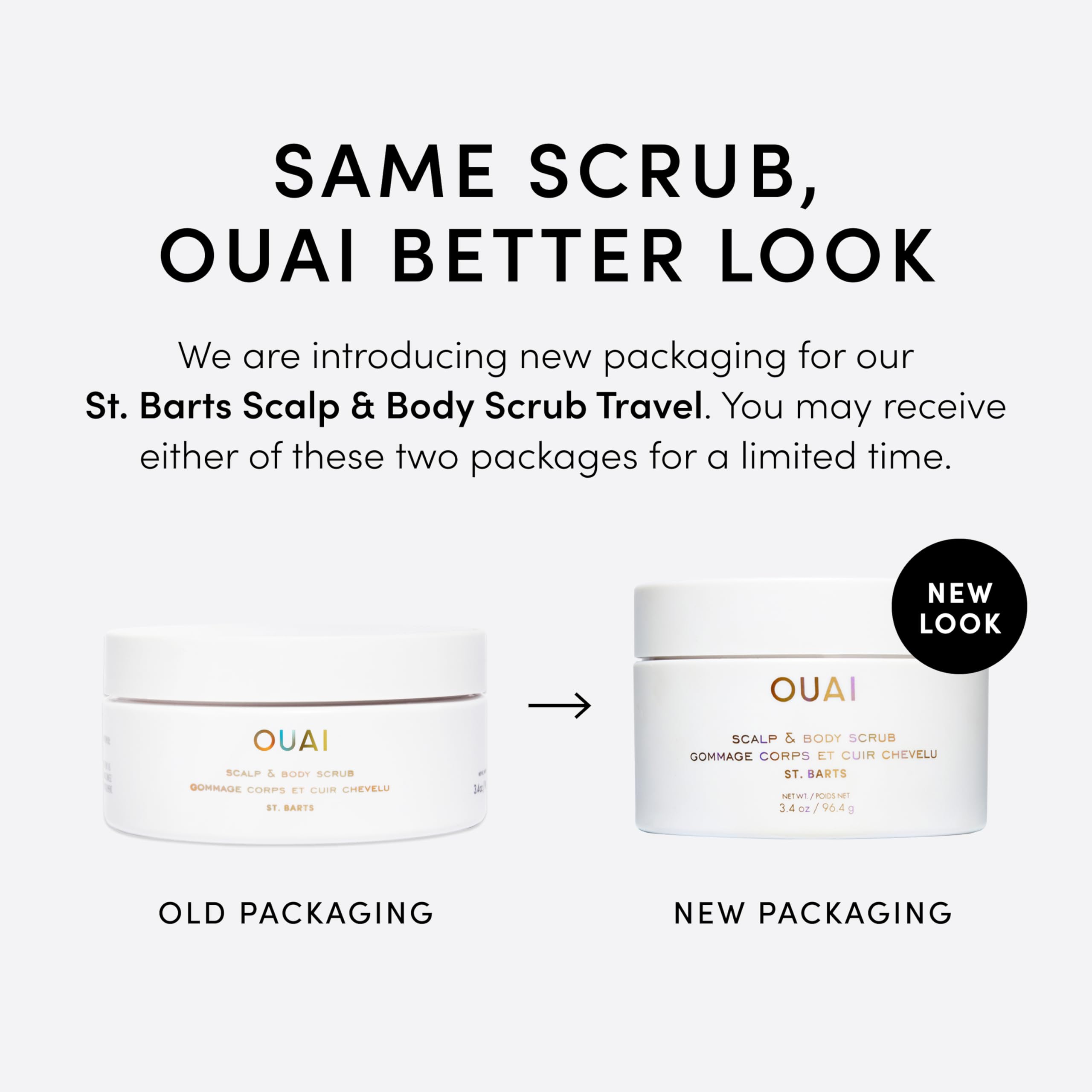 OUAI Scalp & Body Scrub, St. Barts Travel Size - Exfoliating Body Scrub with Sugar & Coconut Oil Blend for Smooth, Moisturized Skin - Gentle Scalp Exfoliator for Removing Product Build Up (3.4 oz) OUAIAu supplements