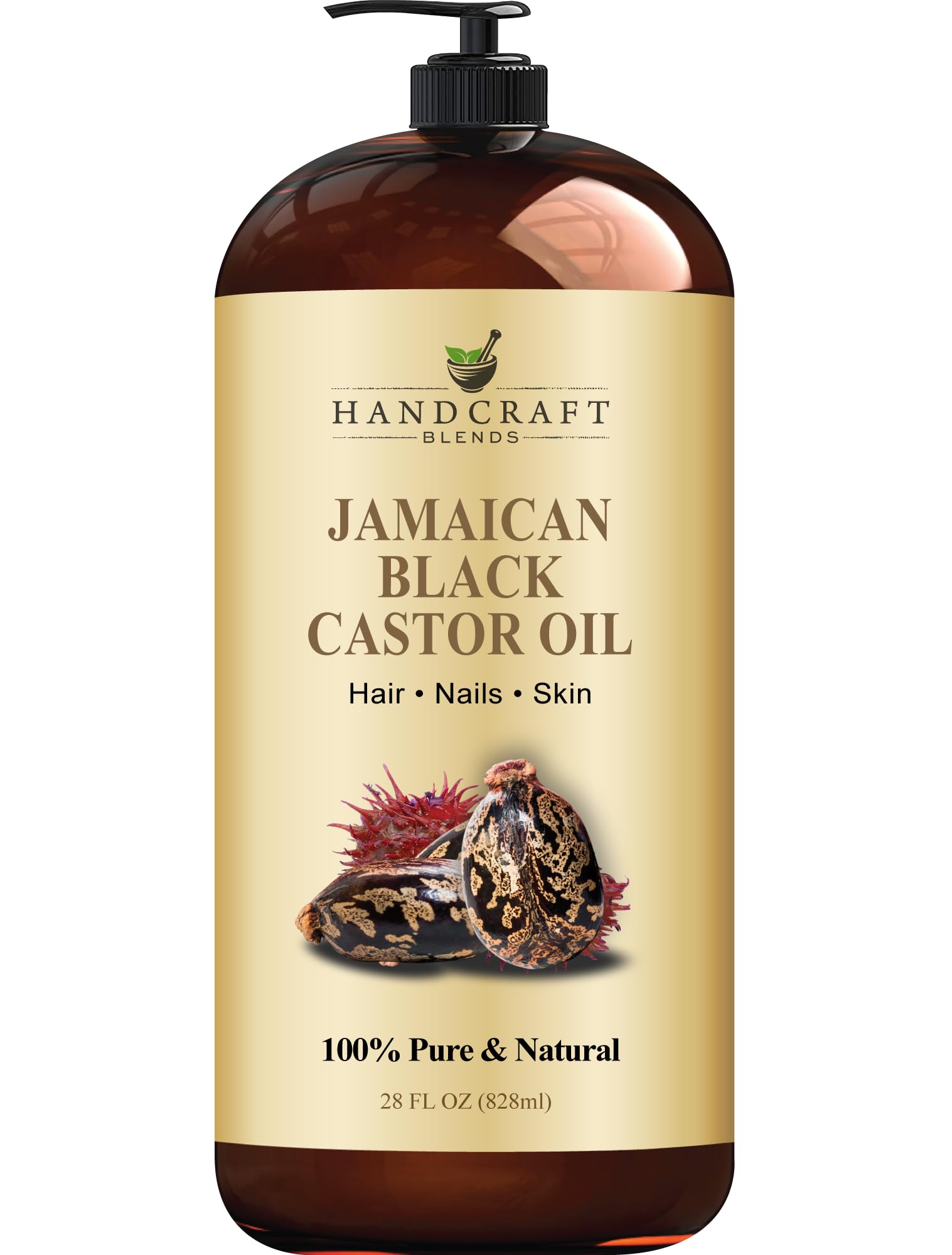 Handcraft Blends Jamaican Black Castor Oil for Hair Growth, Eyelashes and Eyebrows Handcraft BlendsAu supplements