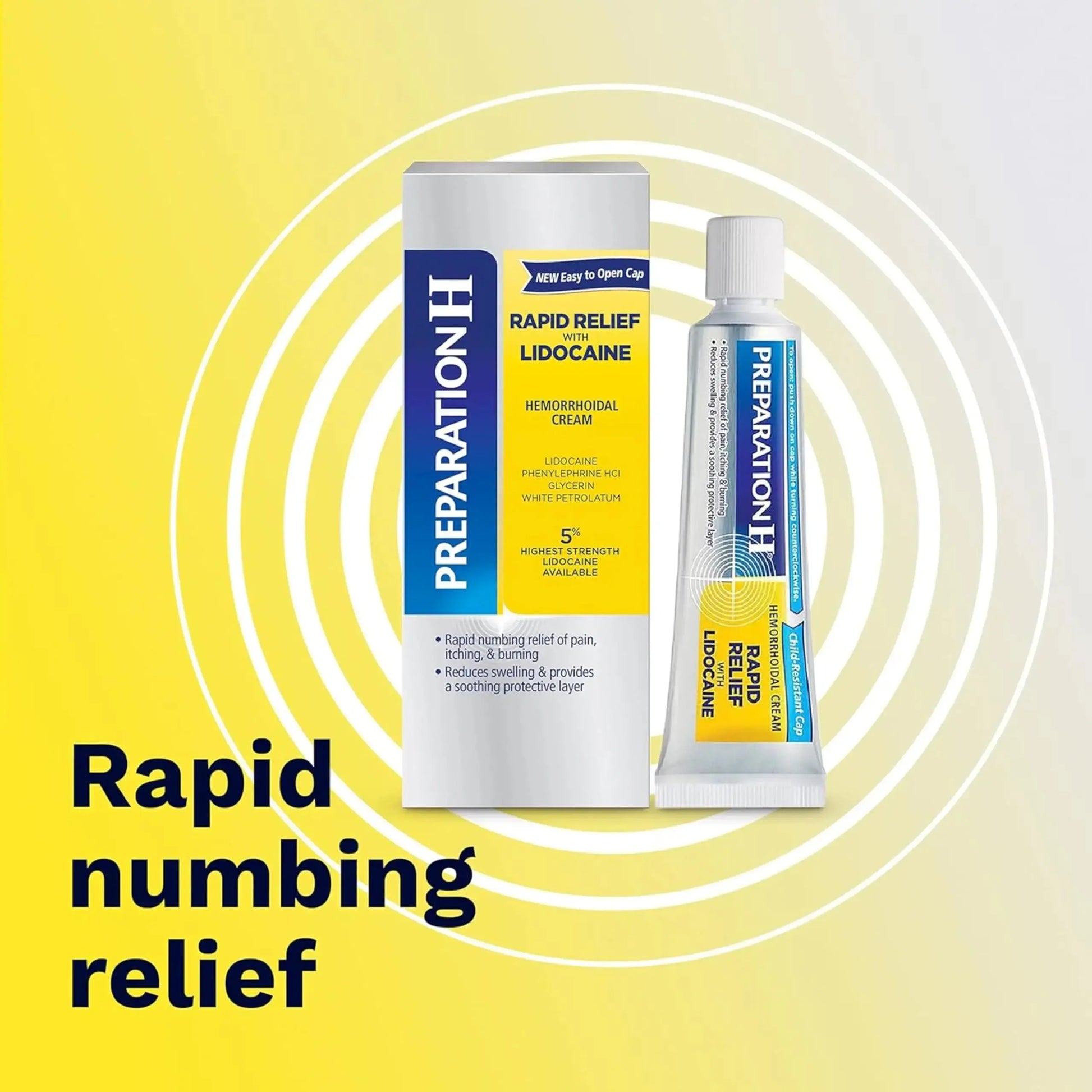 Preparation H Rapid Relief Hemorrhoid Cream with Lidocaine, Numbing Relief for Swelling, Pain, Burning and Itching - 1 Oz Tube Preparation HAu supplements