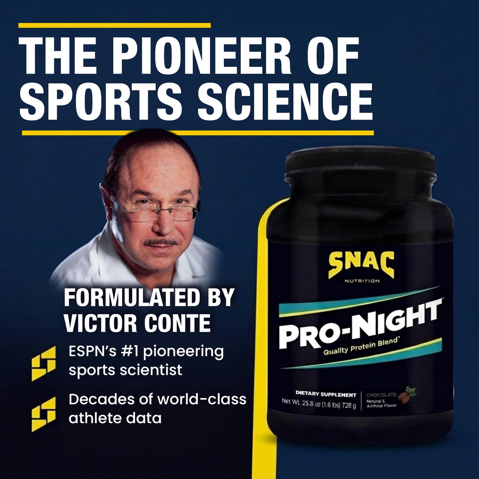 SNAC Pro-Night Protein Powder Blend - Quality Protein Powder for Men and Women, Nighttime Recovery, High Protein Supplement, Supports Muscle Repair, 26g Protein per Serving, Chocolate Flavor, 1.6 lbs SNACAu supplements