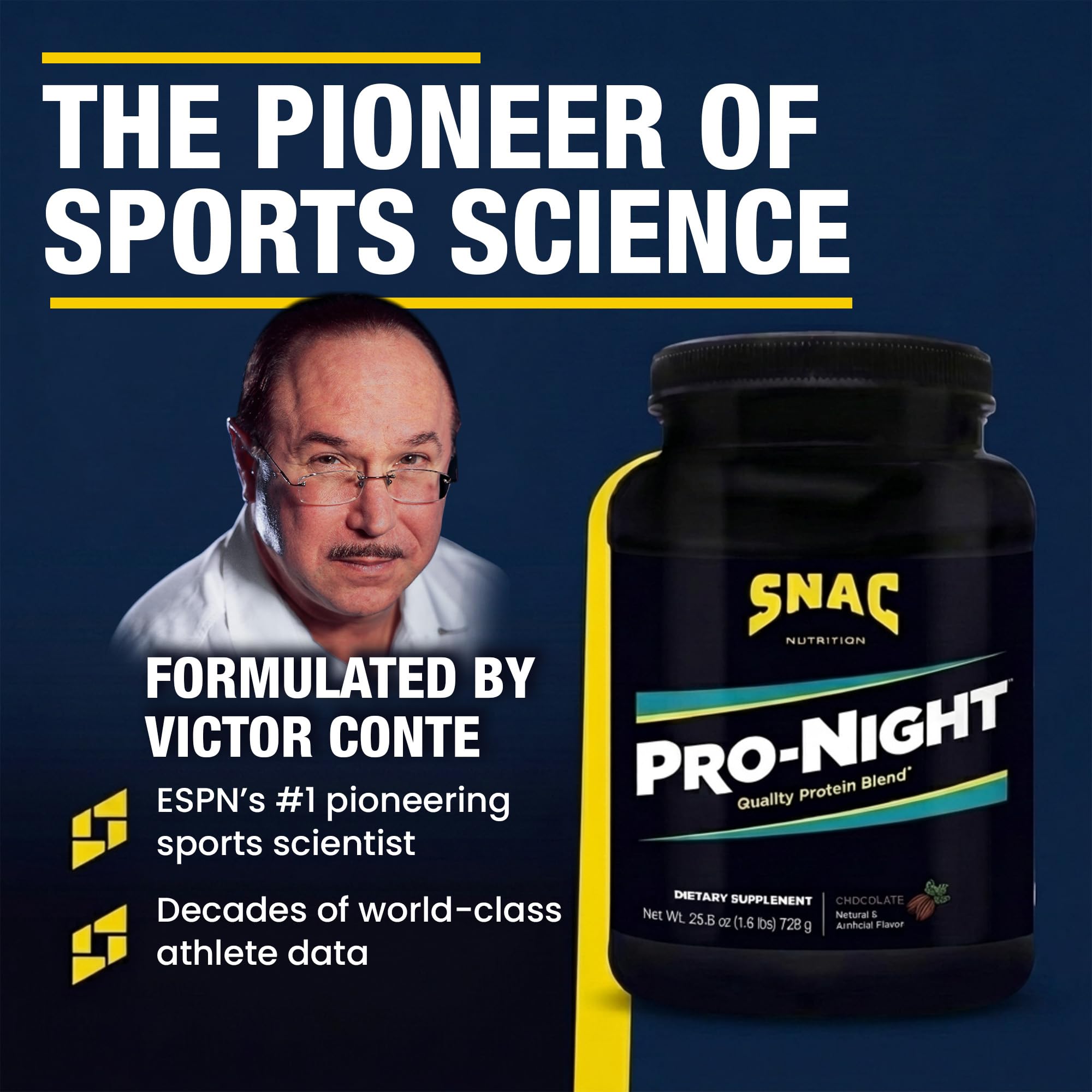 SNAC Pro-Night Protein Powder Blend - Quality Protein Powder for Men and Women, Nighttime Recovery, High Protein Supplement, Supports Muscle Repair, 26g Protein per Serving, Chocolate Flavor, 1.6 lbs SNACAu supplements