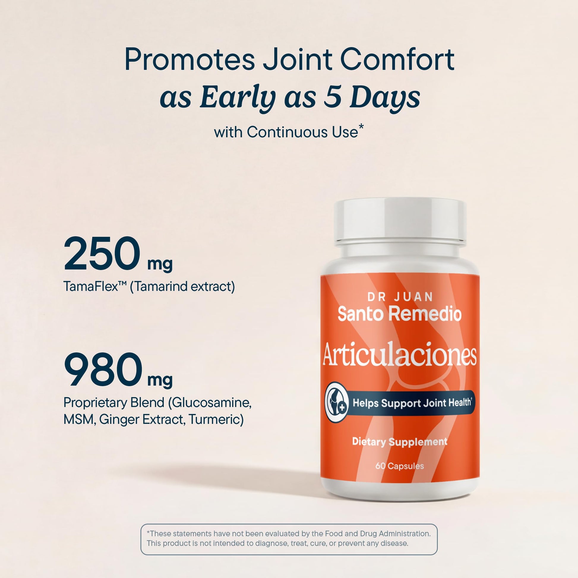 Santo Remedio Articulaciones, Joint Health Support, Promotes Joint Comfort and Function, Contains Clinically Proven Ingredients, TamaFlex™, 60 Servings Santo RemedioAu supplements