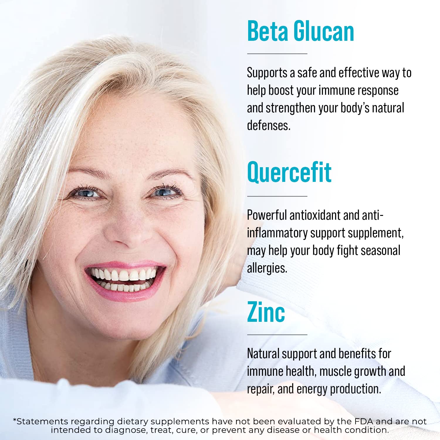 Juvenon AgeRenew Beta Glucan Anti Aging Immunity Support Supplement, Beta Glucan with Zinc Quercetin for Immune Defense Boost JuvenonAu supplements