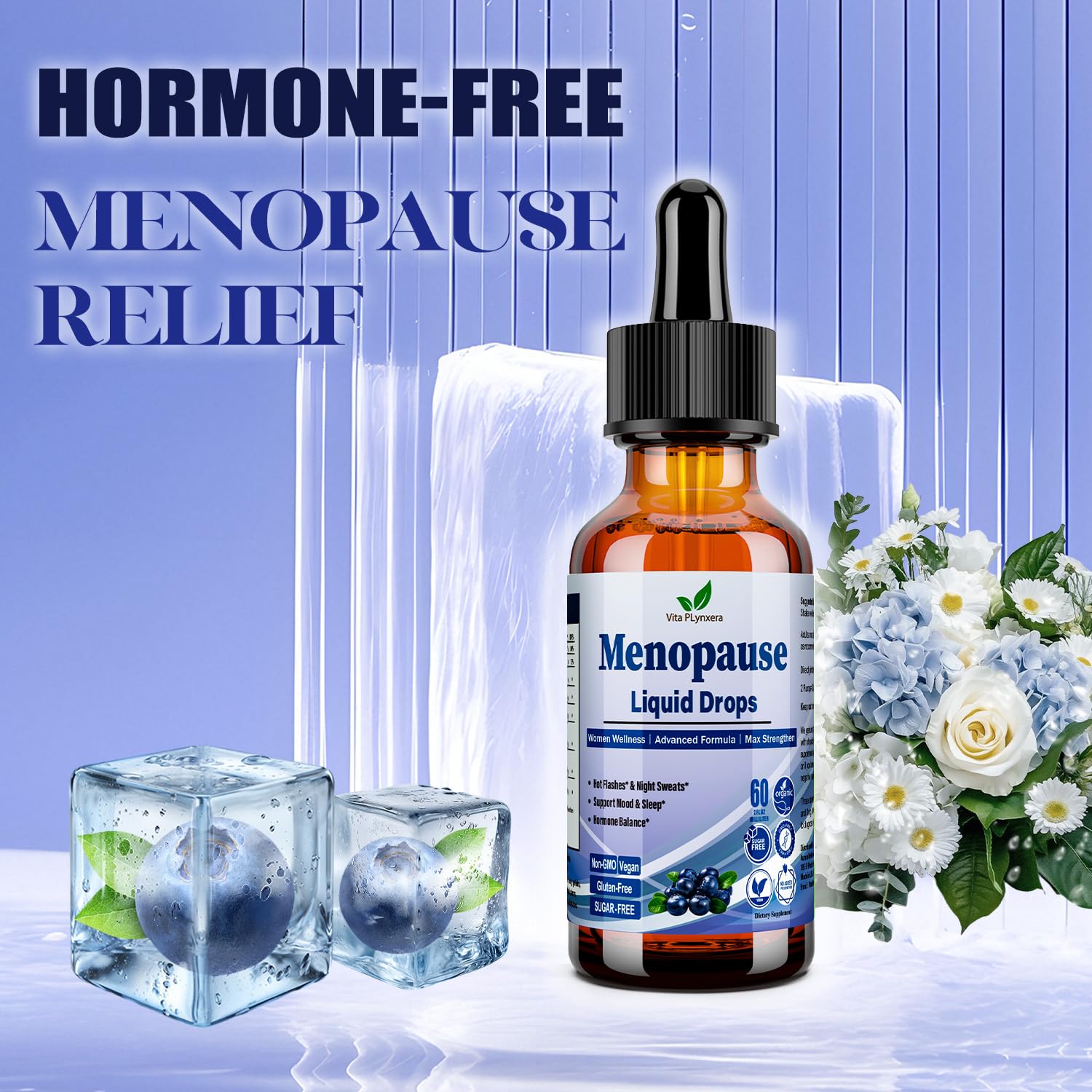 Menopause Supplements Liquid Drops, 8-in-1 Menopause Vitamin w. Black Cohosh, Ashwagandha, D3 B6 Multivitamin for Hot Flash, Night Sweats, Hormone Balance & Mood Support for Women Over 40 Vita PLynxeraAu supplements