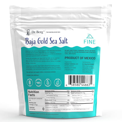 Dr. Berg's Baja Gold Sea Salt Organic - Natures Fine Sea Salt Support For Hydration Dr. Berg NutritionalsUS supplements