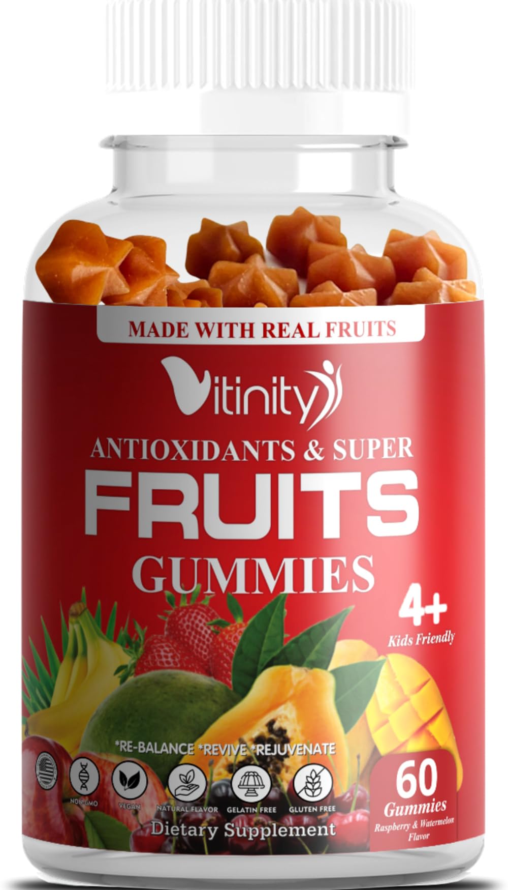 VITINITY Made with Real Super Fruits Delicious Gummy Supplement,Men,Women & Kids VITINITYUS supplements