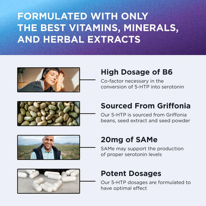 DR. EMIL NUTRITION 200 MG 5-HTP Plus with SAM-e to Maintain Normal Healthy Sleep and Create a Sense of Wellbeing - 5HTP Supplement with Vitamin DR. EMIL NUTRITIONUS supplements