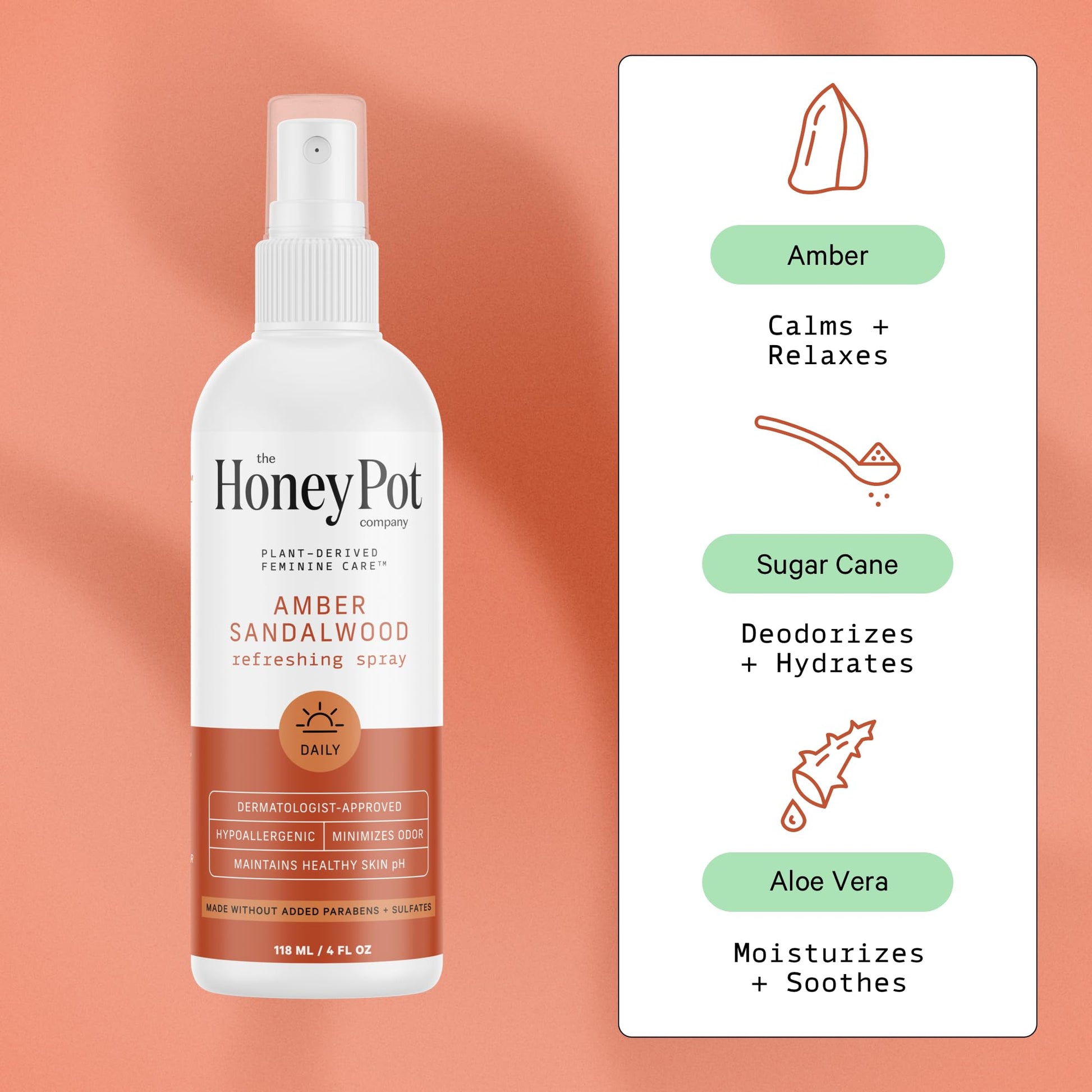 The Honey Pot Company - Refreshing and Restorative Panty and Body Plant-Derived Deodorant Spray The Honey Pot CompanyAu supplements