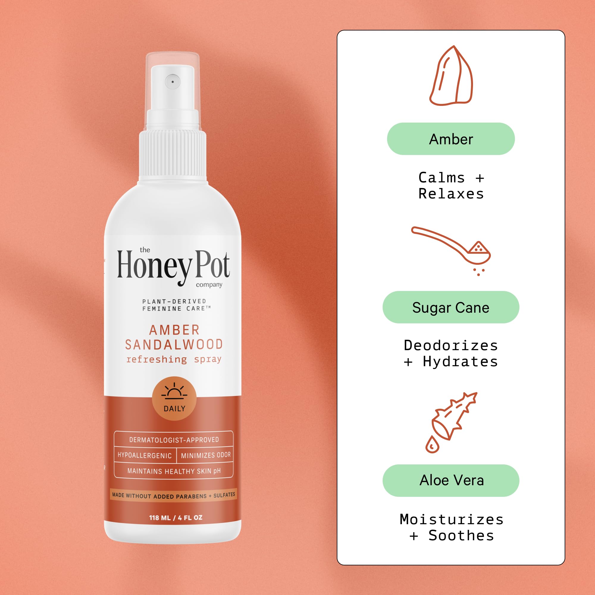 The Honey Pot Company - Refreshing and Restorative Panty and Body Plant-Derived Deodorant Spray The Honey Pot CompanyAu supplements