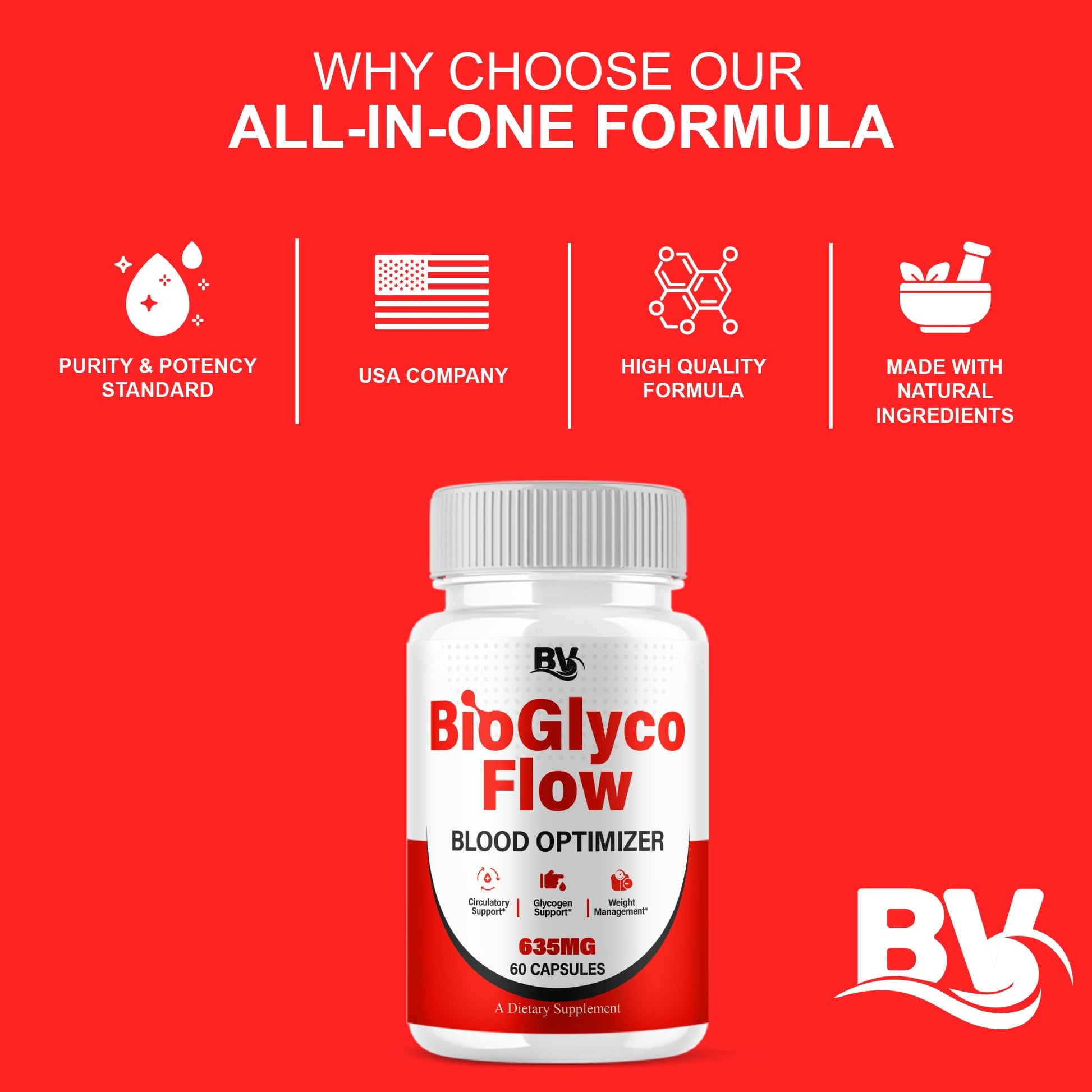 BioGlyco Flow Advanced Daily Multivitamin Health Support and All Natural Wellness Supplement Formula, BioGlyco Flow Premium Health and Wellness Support Formula Supplement (2 Pack - 120 Capsules) BLUE VIBEAu supplements