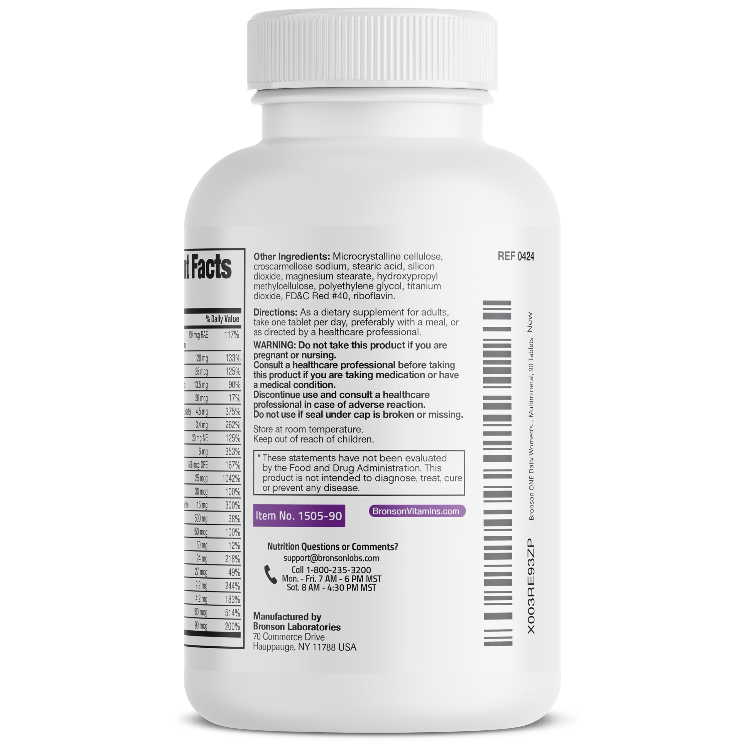 Bronson ONE Daily Women’s 50+ Complete Multivitamin Multimineral, 90 Tablets BronsonAu supplements