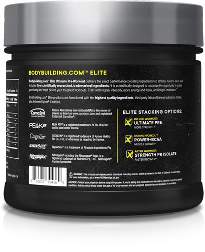 B BODYBUILDING.COM Elite Ultimate PRE Blue Slushie B BODYBUILDING.COMUS supplements