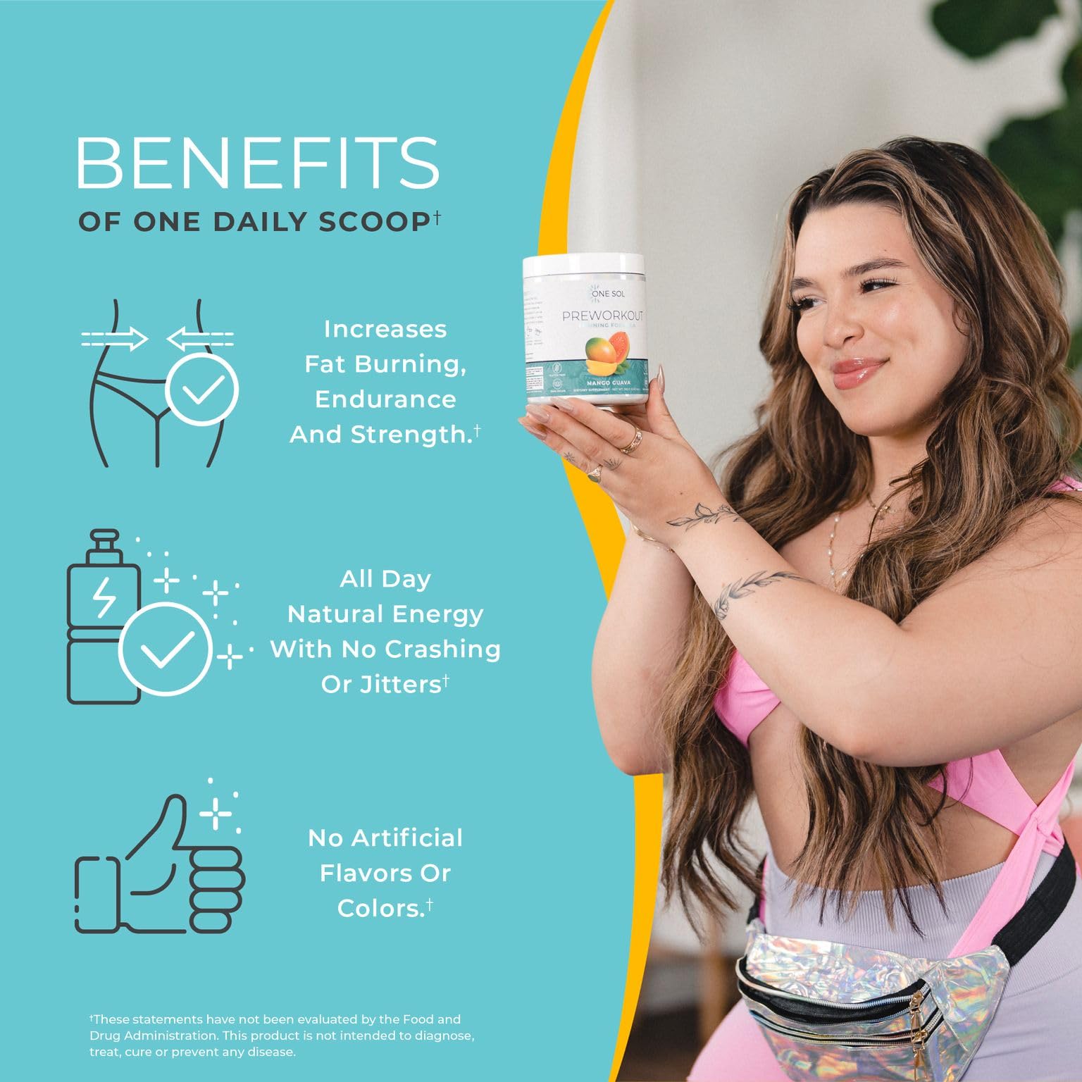 One Sol Pre-Workout for Women, Enhanced Pump & Focus, No Jitters Or Crash, Natural One SolAu supplements