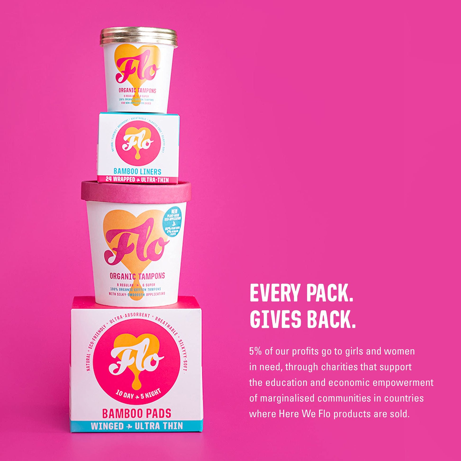 FLO - Organic Bamboo Daily Panty Liners, Plant-Based Cotton, Biodegradable FLOAu supplements