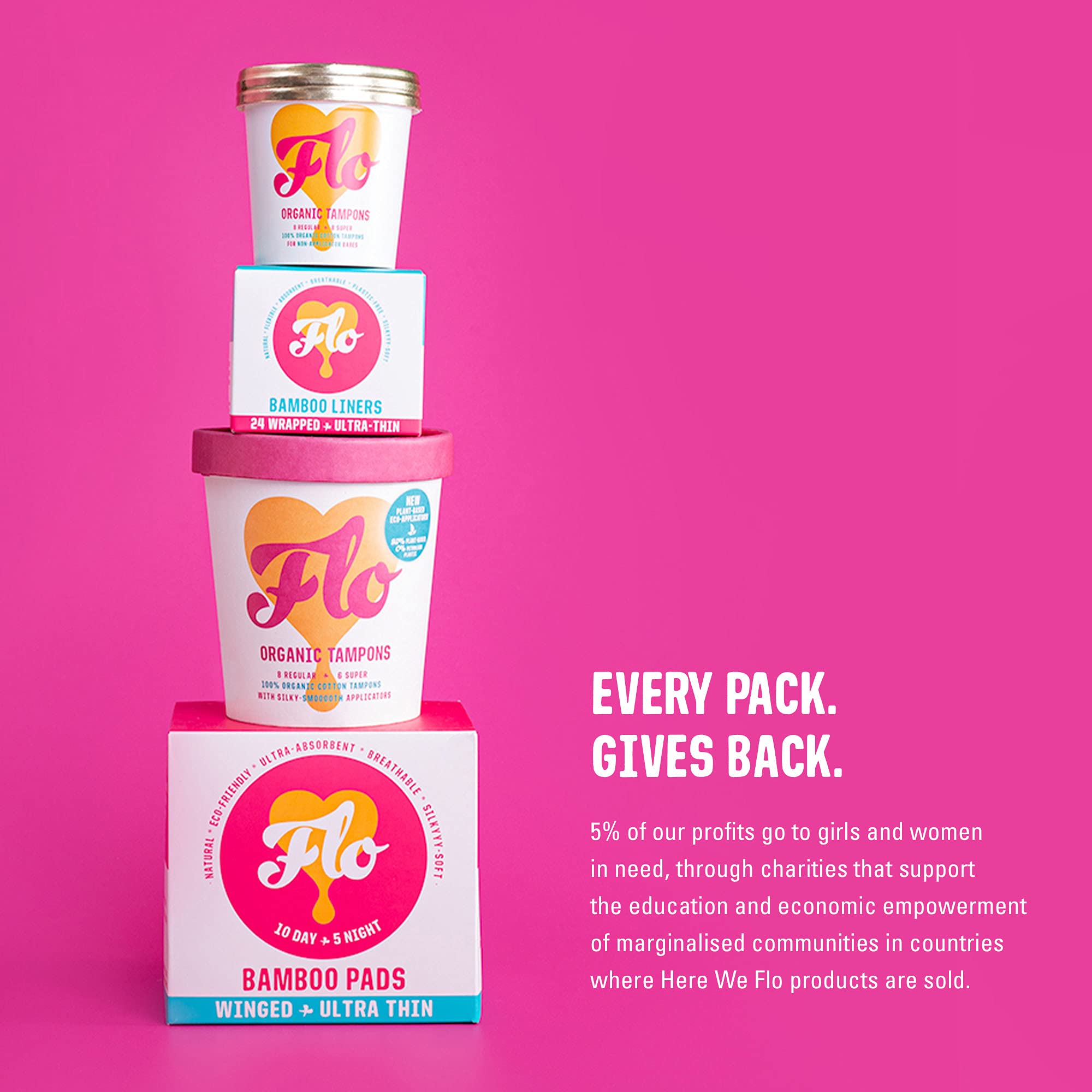FLO - Organic Bamboo Daily Panty Liners, Plant-Based Cotton, Biodegradable FLOAu supplements