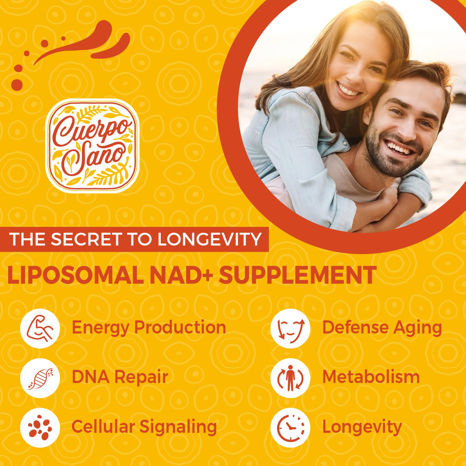 Cuerpo Sano 2000 MG NAD Supplement, Liposomal NAD+ with High Absorption, More Efficient Than Nicotinamide Riboside, Pure & Plus Boosting Supplement, Aging Defense, Metabolism & Cellular, 60 softgels Cuerpo SanoAu supplements