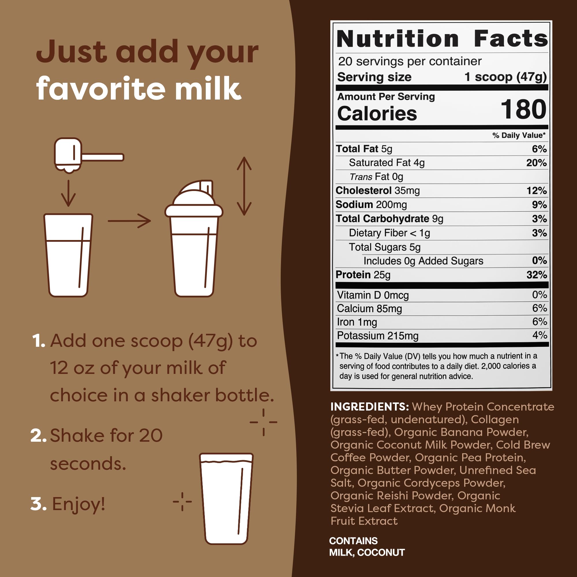FlavCity Protein Powder Smoothie, Butter Coffee - 100% Grass-Fed Whey Protein Powder FlavCityUS supplements
