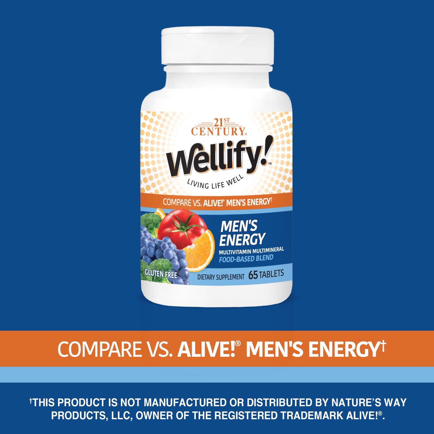 21st Century Wellify Men's Energy Multivitamins with Minerals, 65 Count 21st CenturyUS supplements