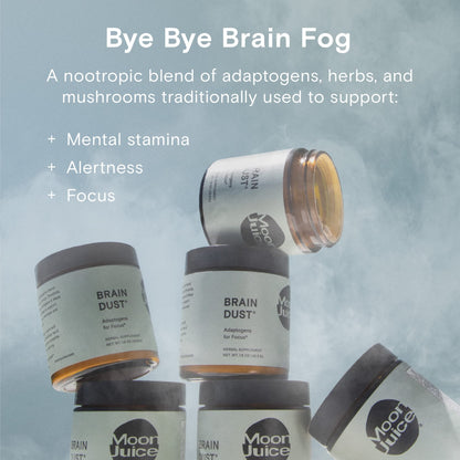 Moon Juice Brain Dust - Adaptogenic Mushroom Supplement for Memory & Focus - Lion’s Mane, Ginkgo Biloba & Ashwagandha - Caffeine-Free, Vegan Brain Supplement - 1.5 oz Moon JuiceUS supplements