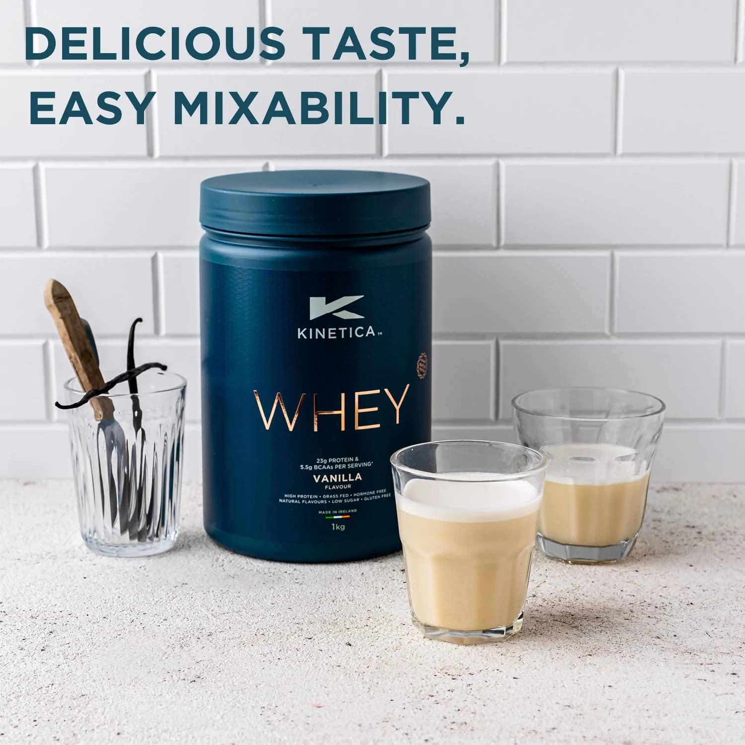 Kinetica Vanilla Whey Protein Powder | 4.5kg | 23g Protein per Serving | 150 Servings KineticaAu supplements