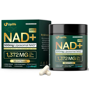 UPLIFE NAD+ Supplement 1,372mg – Liposomal NAD+ with CoQ10, Resveratrol, Spermidine, L-Theanine, Apigenin & PQQ – NMNH Alternative Booster Cellular Energy, Healthy Aging, Immune Health – 120 Capsules UPLIFEAu supplements