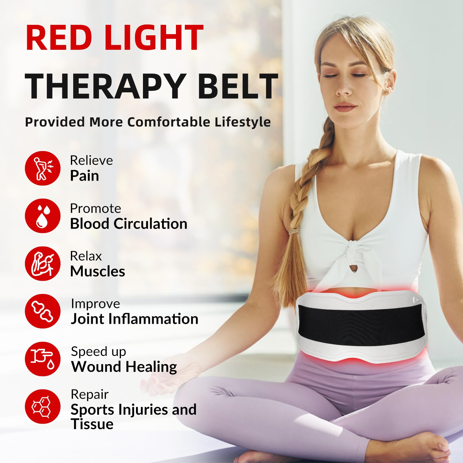 Toponechoice Red Light Therapy Belt, 450pcs 660nm 850nm 940nm, Infrared Light Therapy ToponechoiceAu supplements