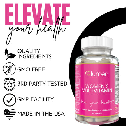 Lumen Naturals Women's Multivitamin Vitamin B12, A, C, D, & E - 180 Count - 60 Servings - Veggie Capsules Lumen NaturalsUS supplements