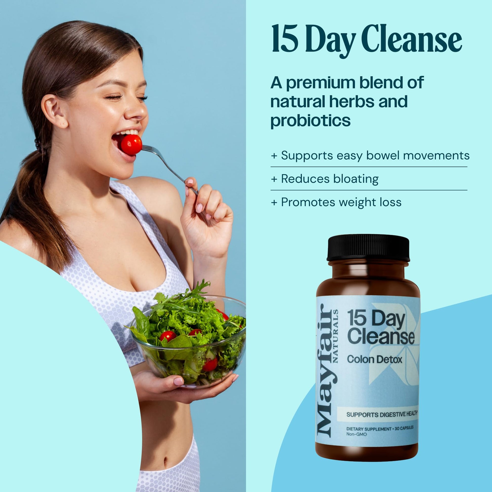 Mayfair Naturals 15 Day Cleanse Colon Detox, Dietary Supplement, 30 Capsules, Natural Laxative Mayfair NaturalsUS supplements