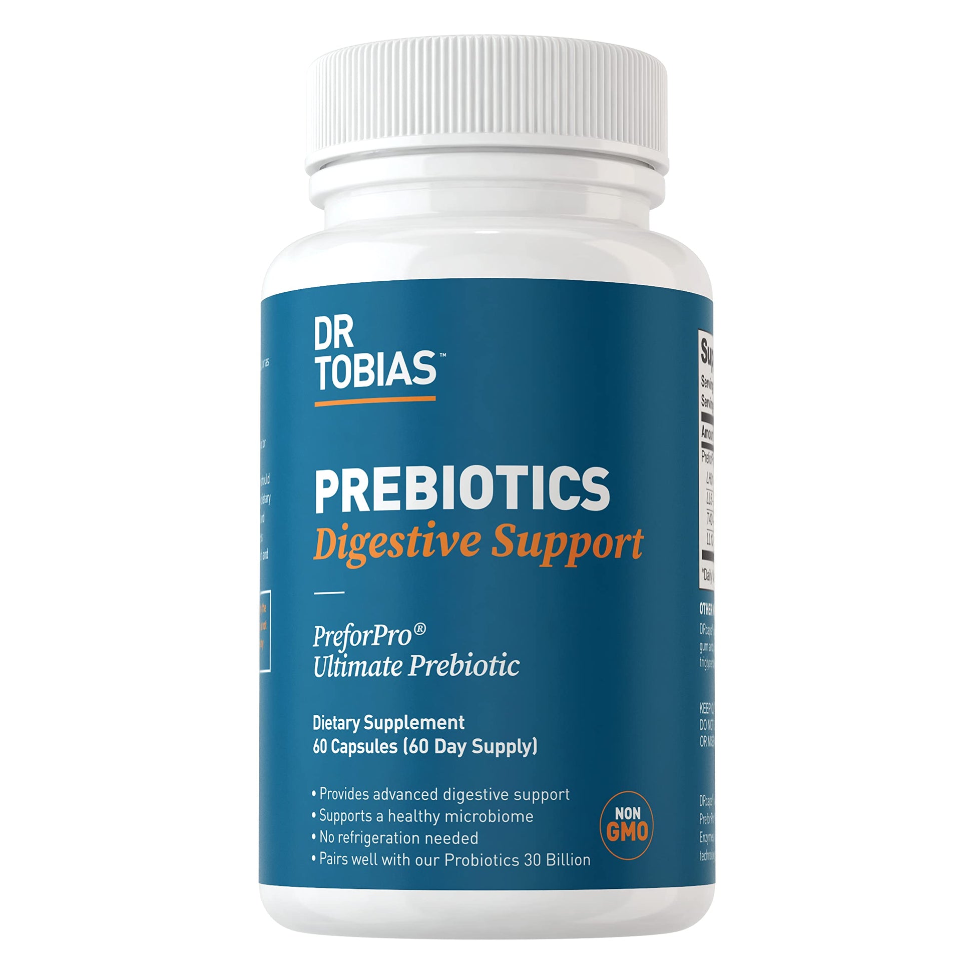 Dr. Tobias Prebiotics, Supports Digestion & Gut Health, Feed Good Probiotic Bacteria Dr. TobiasUS supplements