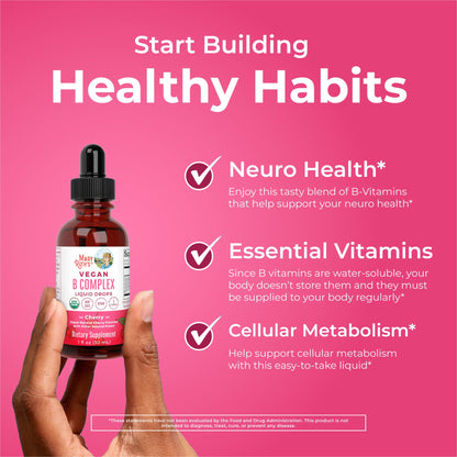 MaryRuth Organics Vitamin B Complex | B Vitamins Complex | Biotin | Vitamin B12 | Niacin | Folate | Metabolic Support Supplement | Vegan | USDA Organic MARYRUTH'SUS supplements