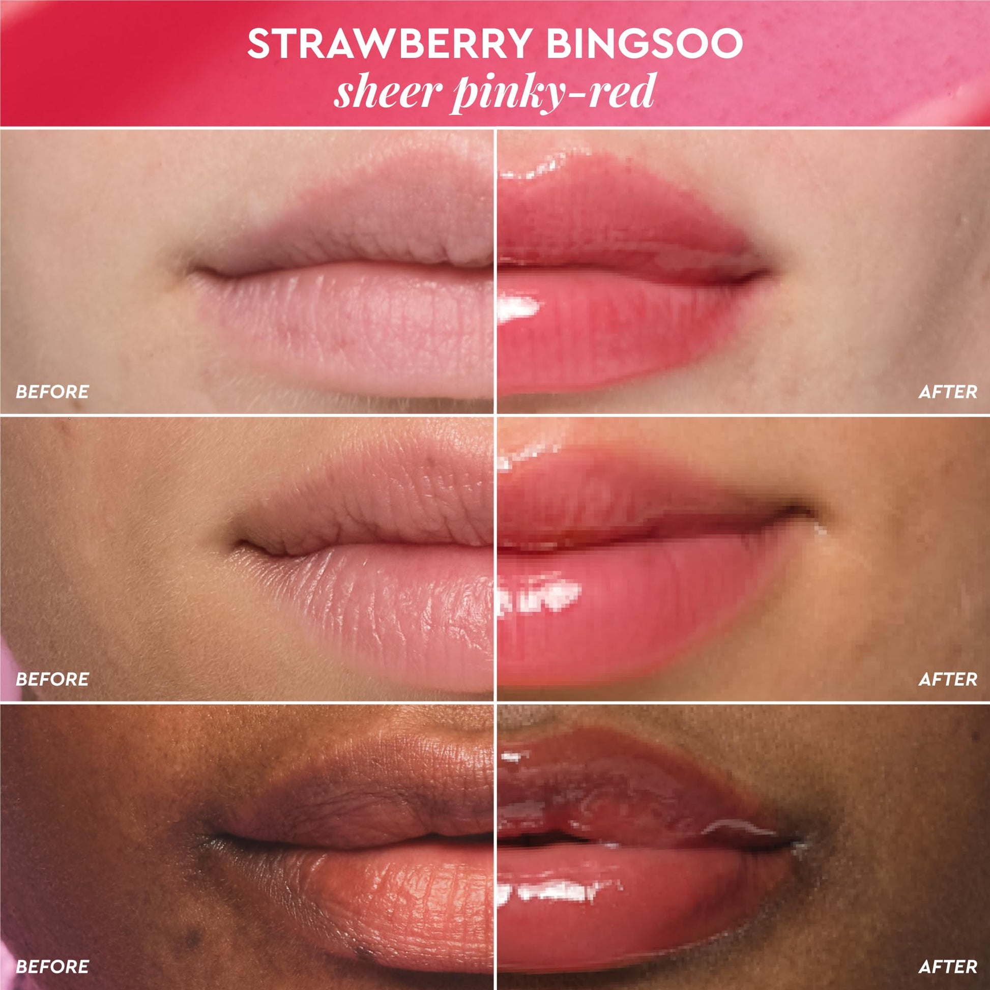 Glow Recipe Glass Balm Lip Treatment - 12Hr Hydrating Lip Balm & Moisturizer with Hyaluronic Acid to Smooth, Plump & Protect from Dryness - Sheer Pinky Red Tint, Strawberry Bingsoo (15 ml) Glow RecipeAu supplements
