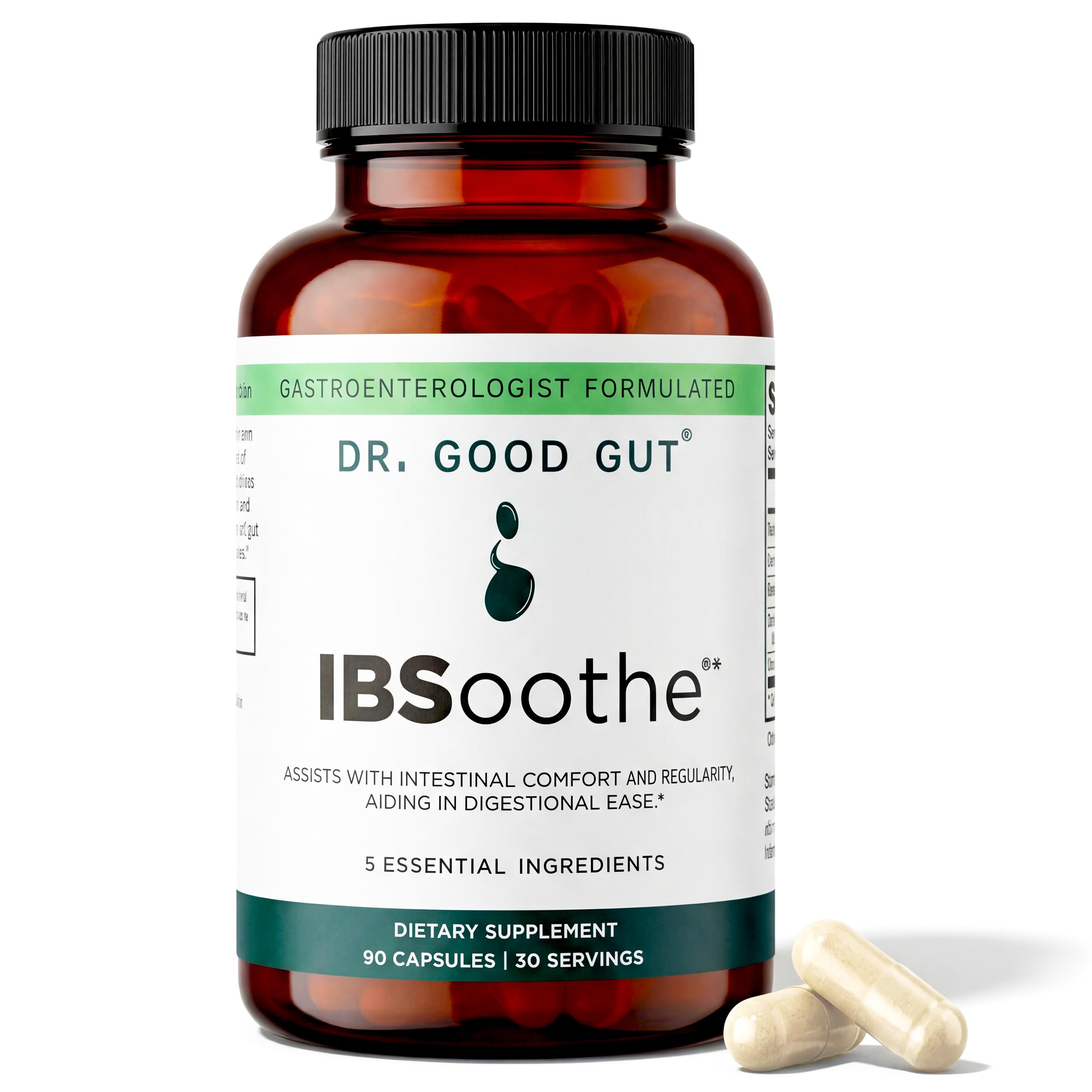 IBSoothe by Dr. Good Gut – Gut Health Supplement for Women & Men with Fiber, Probiotics, Enzymes & Peppermint Oil for Bloating Relief, Digestive Support, IBS Relief & Daily Gut Wellness – 90 Capsules DR. GOODGUTAu supplements