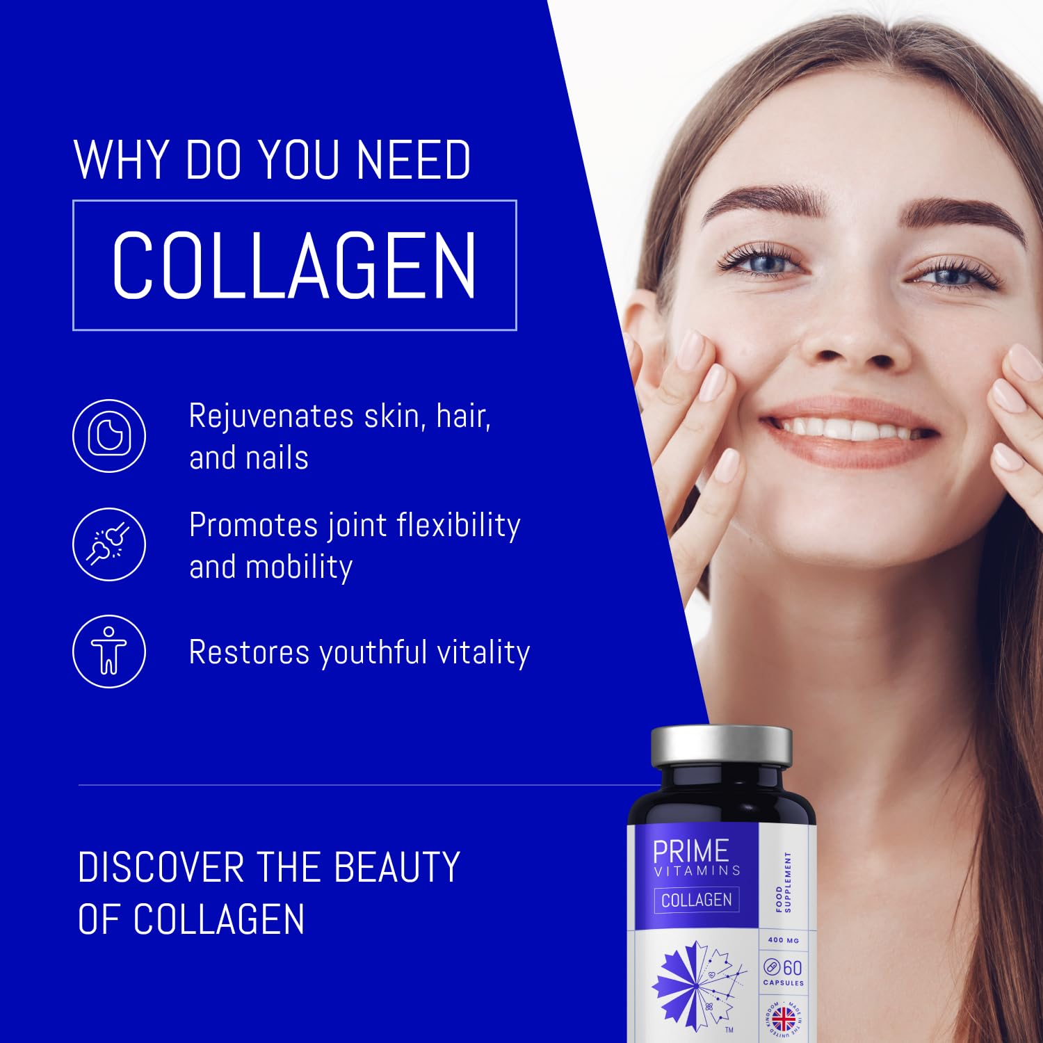Marine Collagen 400mg | Hydrolysed Collagen Supplements for Women & Men PRIME VITAMINSAu supplements