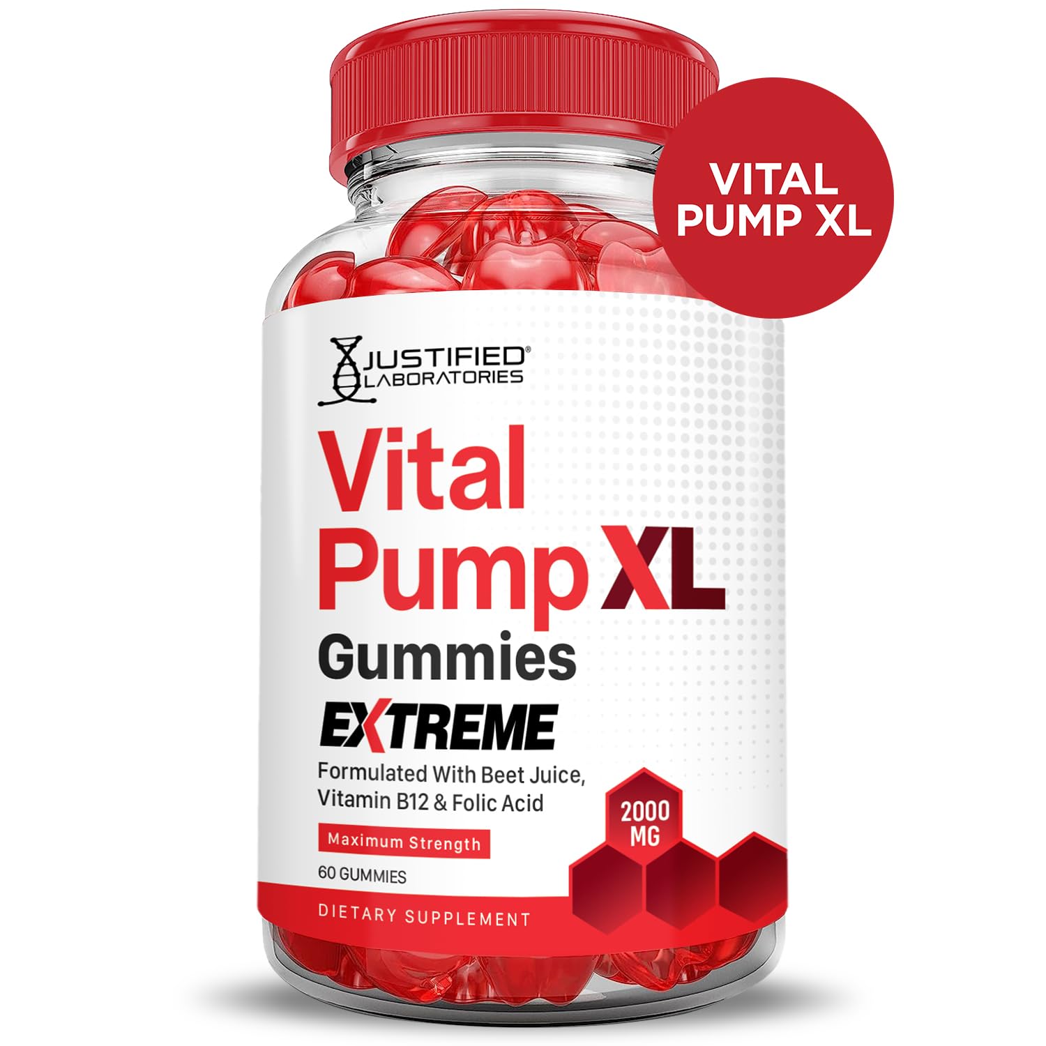 Justified Laboratories Vital Pump XL Extreme 2000MG Performance Gummies Vital PumpXL Advanced Formula Formulated with Beet Juice ACV Pomegranate Powder B12 Vegan Non GMO 60 Gummys Justified LaboratoriesAu supplements