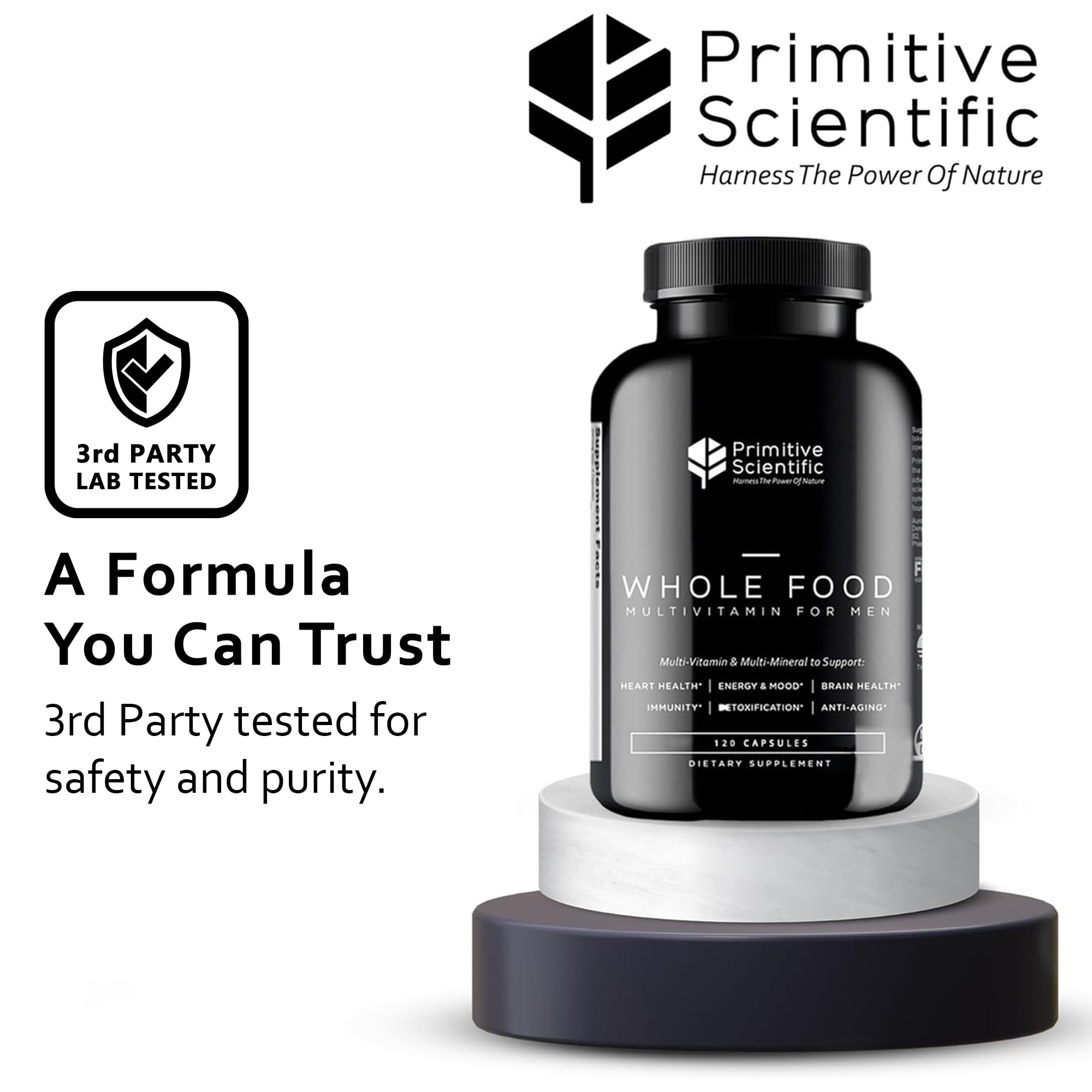 Primitive Scientific Whole Food Natural Multivitamin and Mineral Capsules for Men - All-Day Energy, Inner Zen, and Stronger You (120 Capsules) Primitive ScientificAu supplements