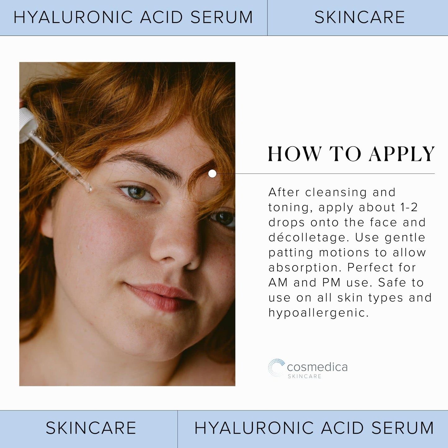 Hyaluronic Acid Serum for Skin 100% Pure Anti Aging Serum Intense Hydration Cosmedica SkincareUS supplements