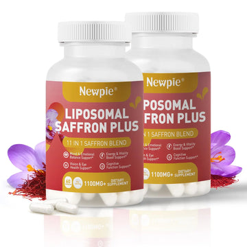 Newpie Saffron Supplements - 100% Pure Saffron Extract Capsules - Natural Mood Enhancer, Supports Eye & Heart Health, Boosts Energy - Premium Supplement for Women & Men（60 Servings (2) NewpieAu supplements
