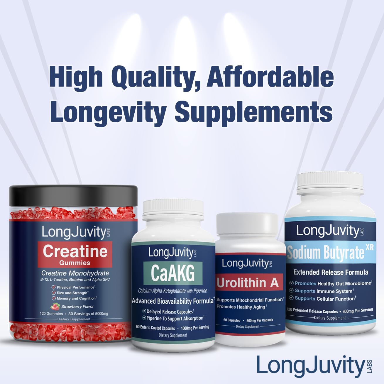 LongJuvity Sodium Butyrate Supplement (300mg) - Optimal Gut Health for Men & Women - Digestion Support & Leaky Gut Repair - Postbiotic Short Chain Fatty Acid, Lab Tested (120 Extended Release Caps) LongJuvity LabsAu supplements