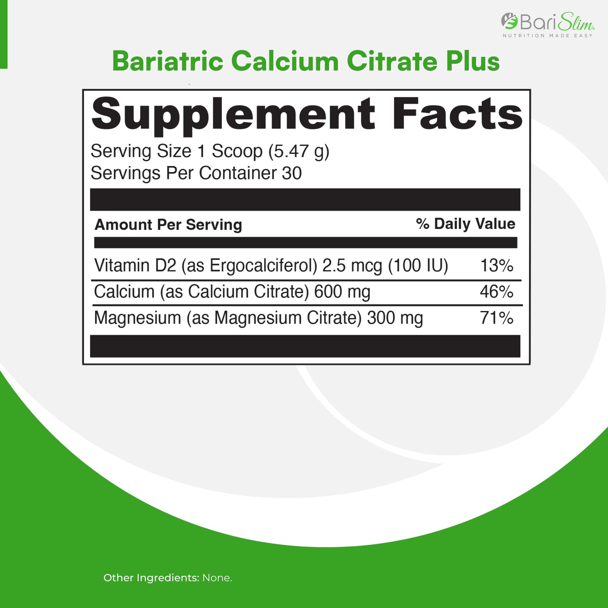 BariSlim Bariatric Calcium Citrate Plus Powder - Formulated for Patients After Weight Loss BariSlimAu supplements