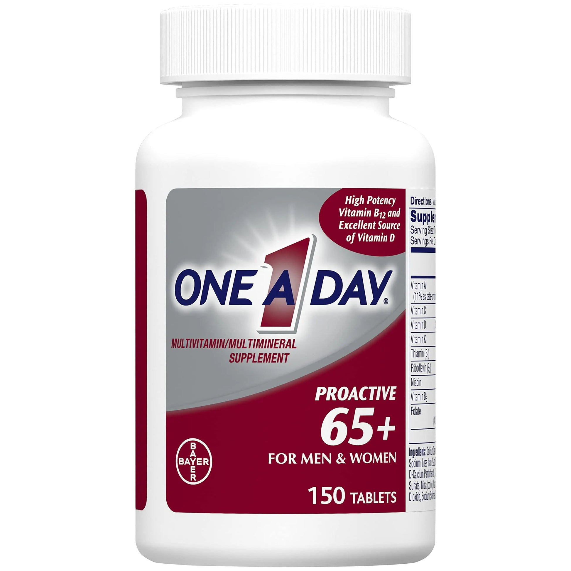 ONE A DAY Proactive 65+, Mens & Womens Multivitamin, Supplement with Vitamin A, Vitamin C, Vitamin D, and Zinc for Immune Health Support ONE A DAYAu supplements