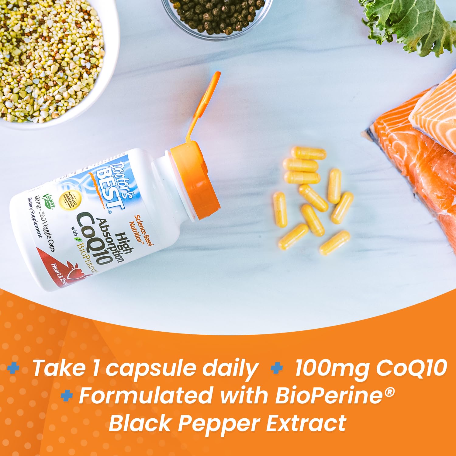 Doctor's Best High Absorption CoQ10 with BioPerine, Gluten Free, Naturally Fermented Doctor's BESTUS supplements