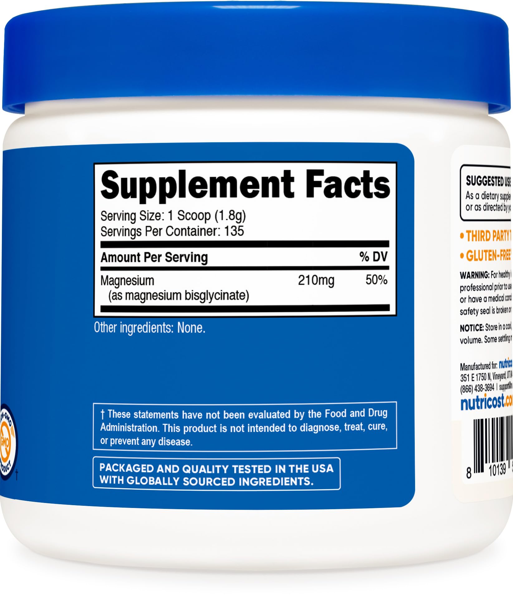 Nutricost Magnesium Glycinate Powder (250 Grams) (Unflavored) NutricostAu supplements